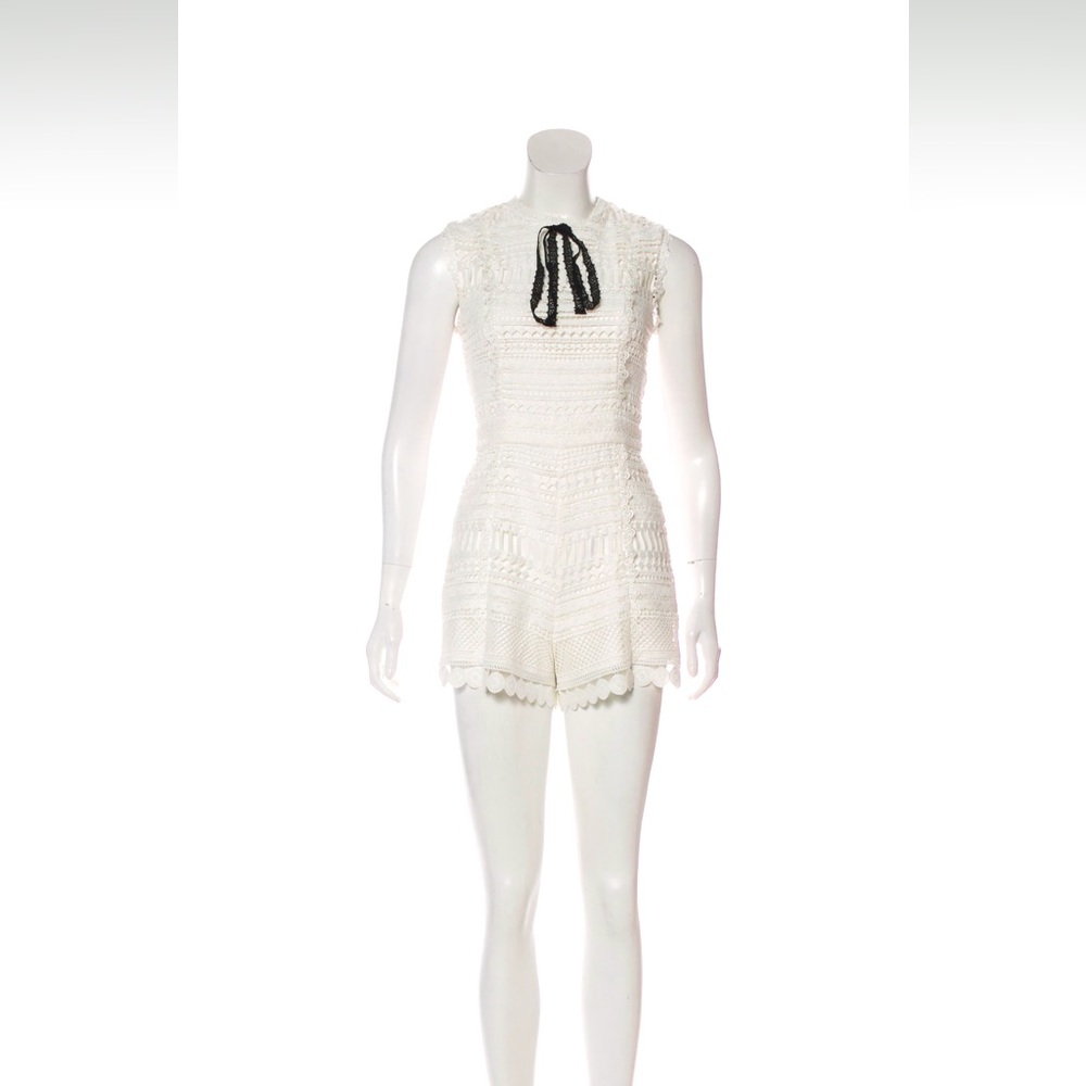 Alexis White Crew Neck Romper Size XS